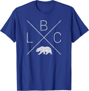 Long Beach California LBC Cross Design (distressed) T-Shirt - T-Shirt | Royal