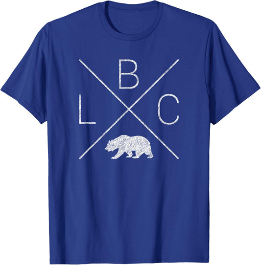 Long Beach California LBC Cross Design (distressed) T-Shirt - T-Shirt | Royal
