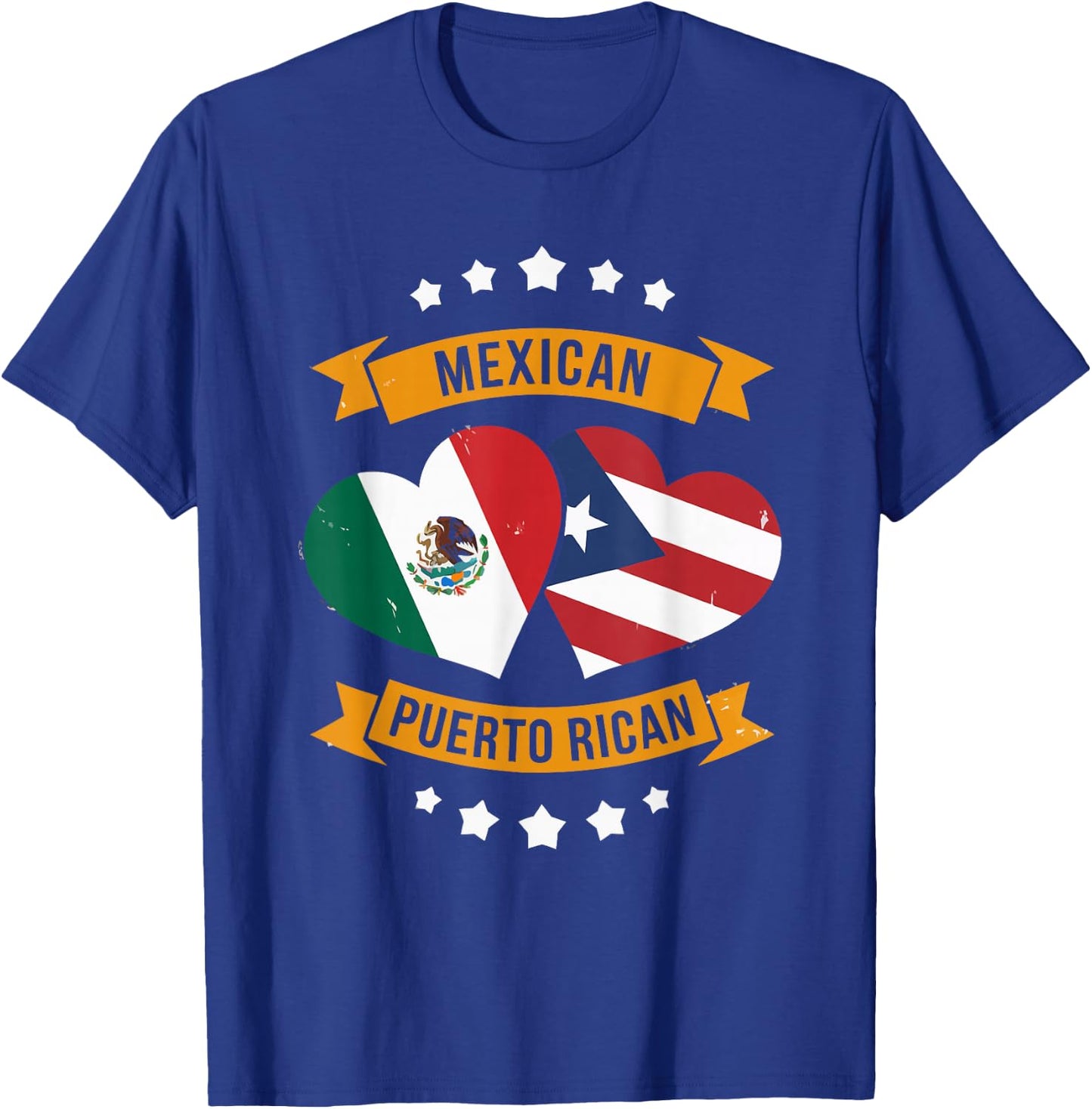 Half Mexican Half Puerto Rican Puerto Rico Flag Mexico T-Shirt - T-Shirt | Royal