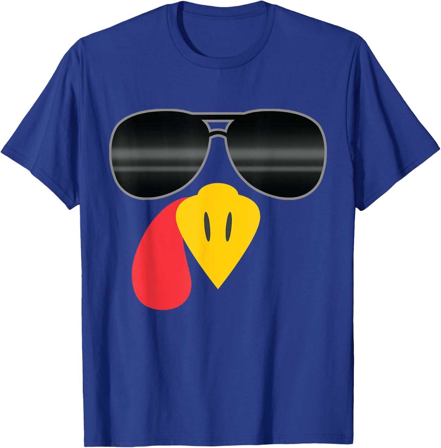 Turkey Face Sunglasses Thanksgiving T-Shirt - T-Shirt | Royal