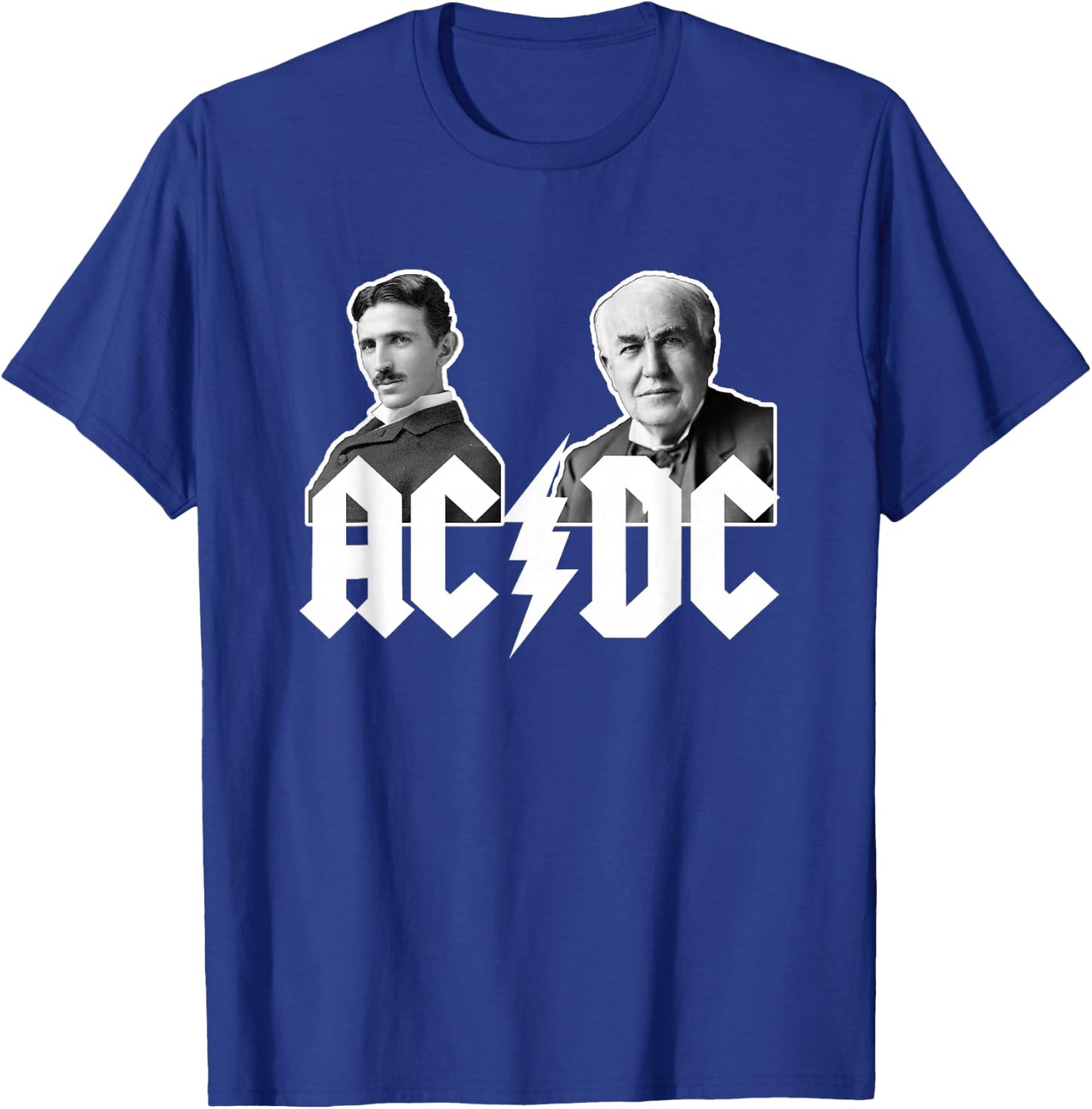 Alternating vs Direct Current: Nikola vs Edison T-Shirt - T-Shirt | Royal