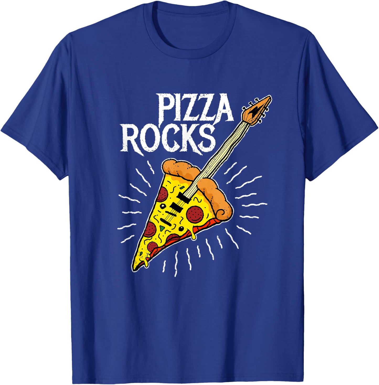 Pizza Guitar Shirt - Funny Pizza Rocks T-Shirt - T-Shirt | Royal