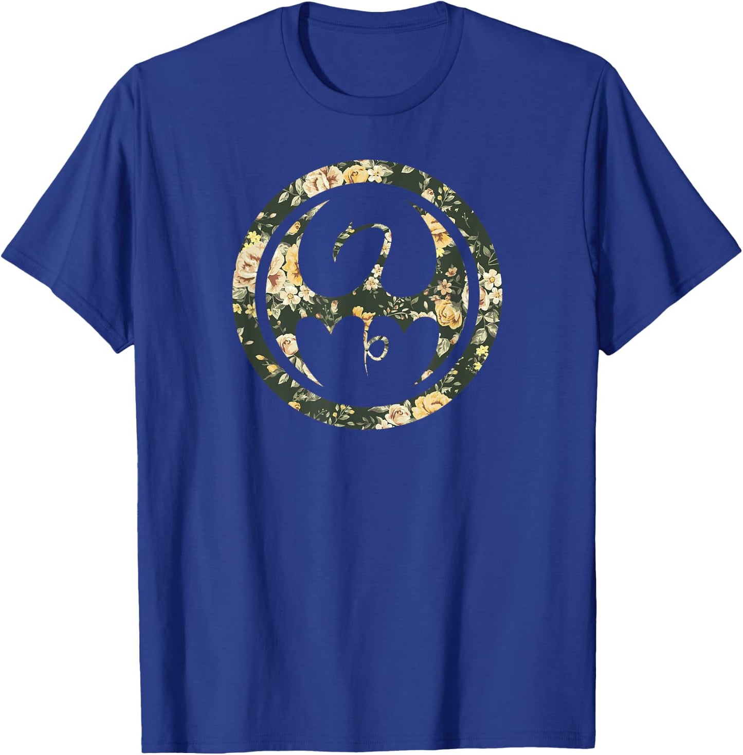 Marvel Iron Fist Retro Dragon Logo Floral Hawaiian T-Shirt - T-Shirt | Royal