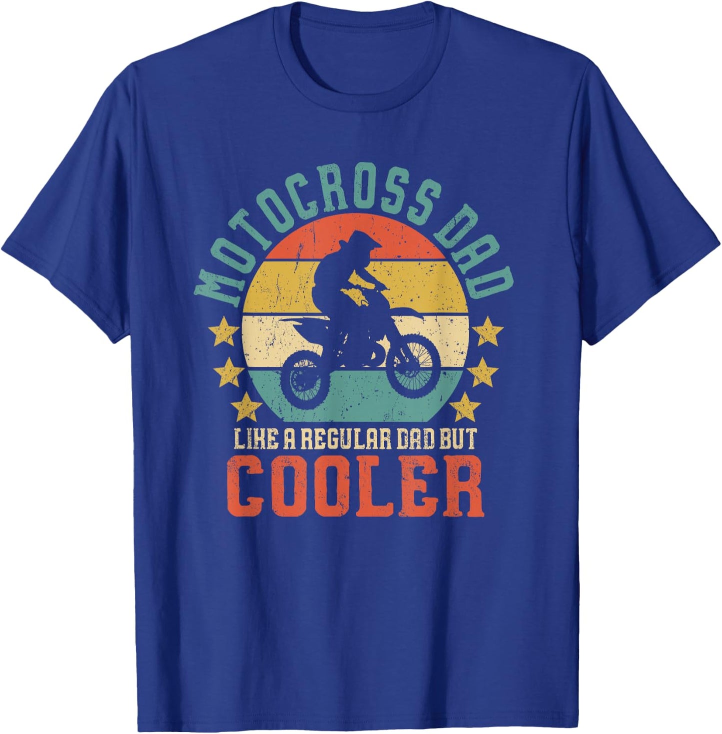 Motocross Dad Vintage Funny Dirt Bike Rider Father's Day T-Shirt - T-Shirt | Royal
