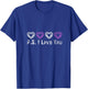 Women's PS I Love You Day Valentine's Day Purple Heart Women Men Kid V-Neck T-Shirt - T-Shirt | Royal