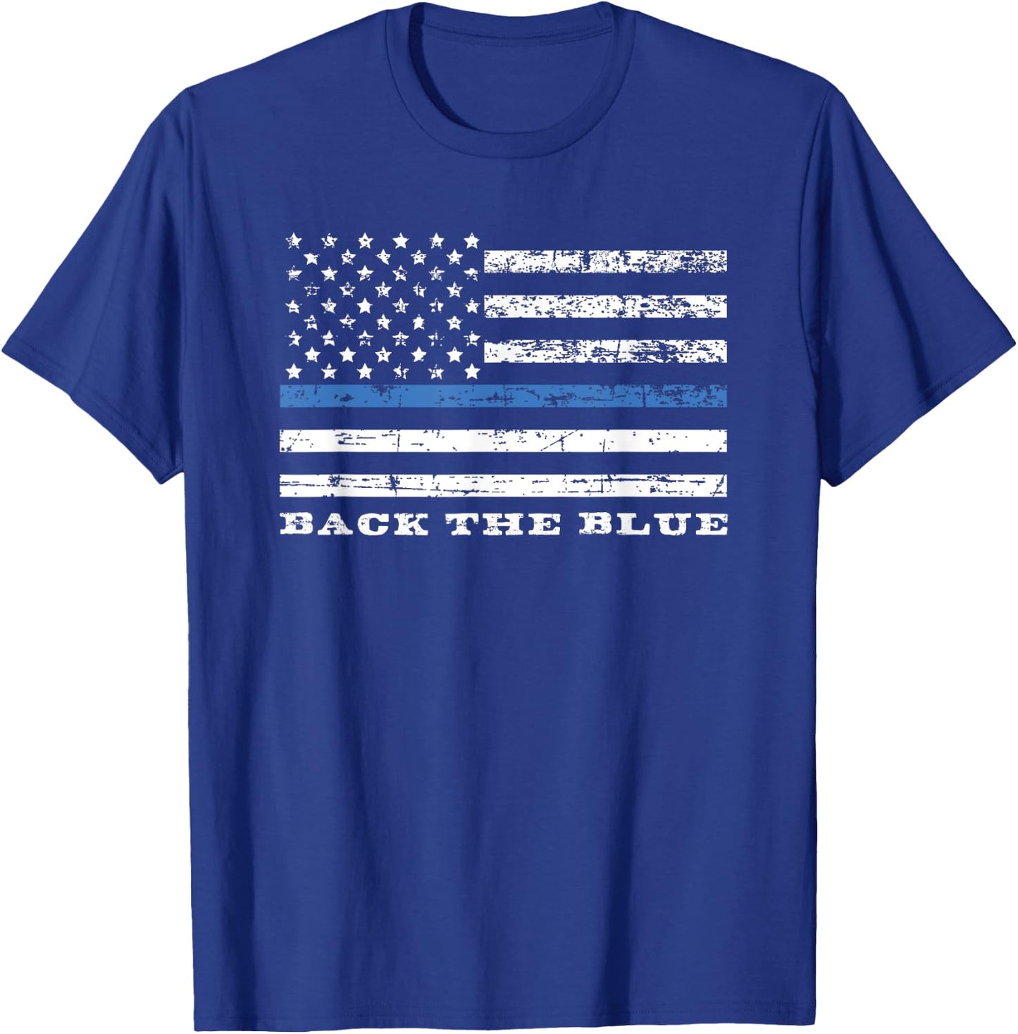 Back the Blue Thin Blue Line American Flag Police Support Men T-Shirt - T-Shirt | Royal