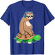 Sloth Riding Turtle - Lazy Sloth T Shirt Gift T-Shirt - T-Shirt | Royal
