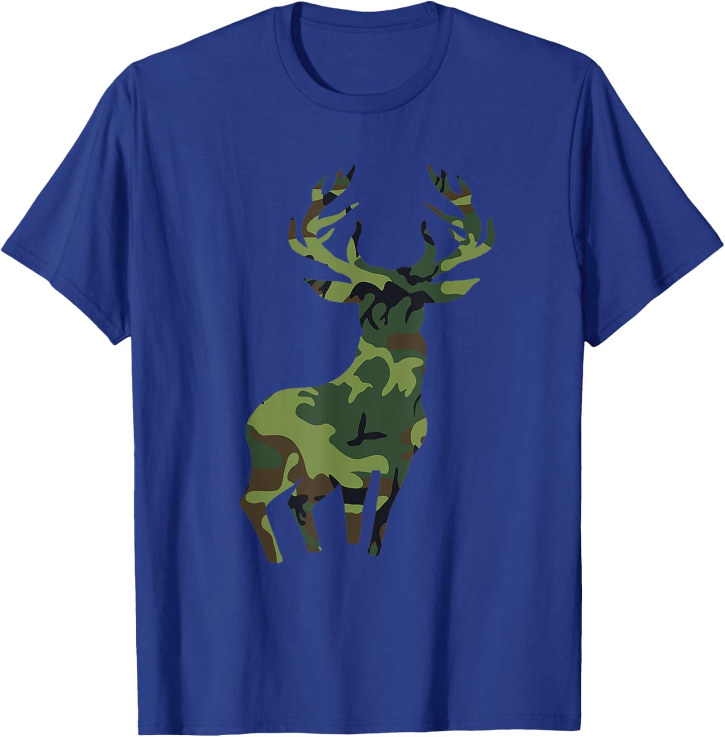 Camouflage Deer Wild Animal Hunter Hunting Season Camo Hunting T-Shirt - T-Shirt | Royal