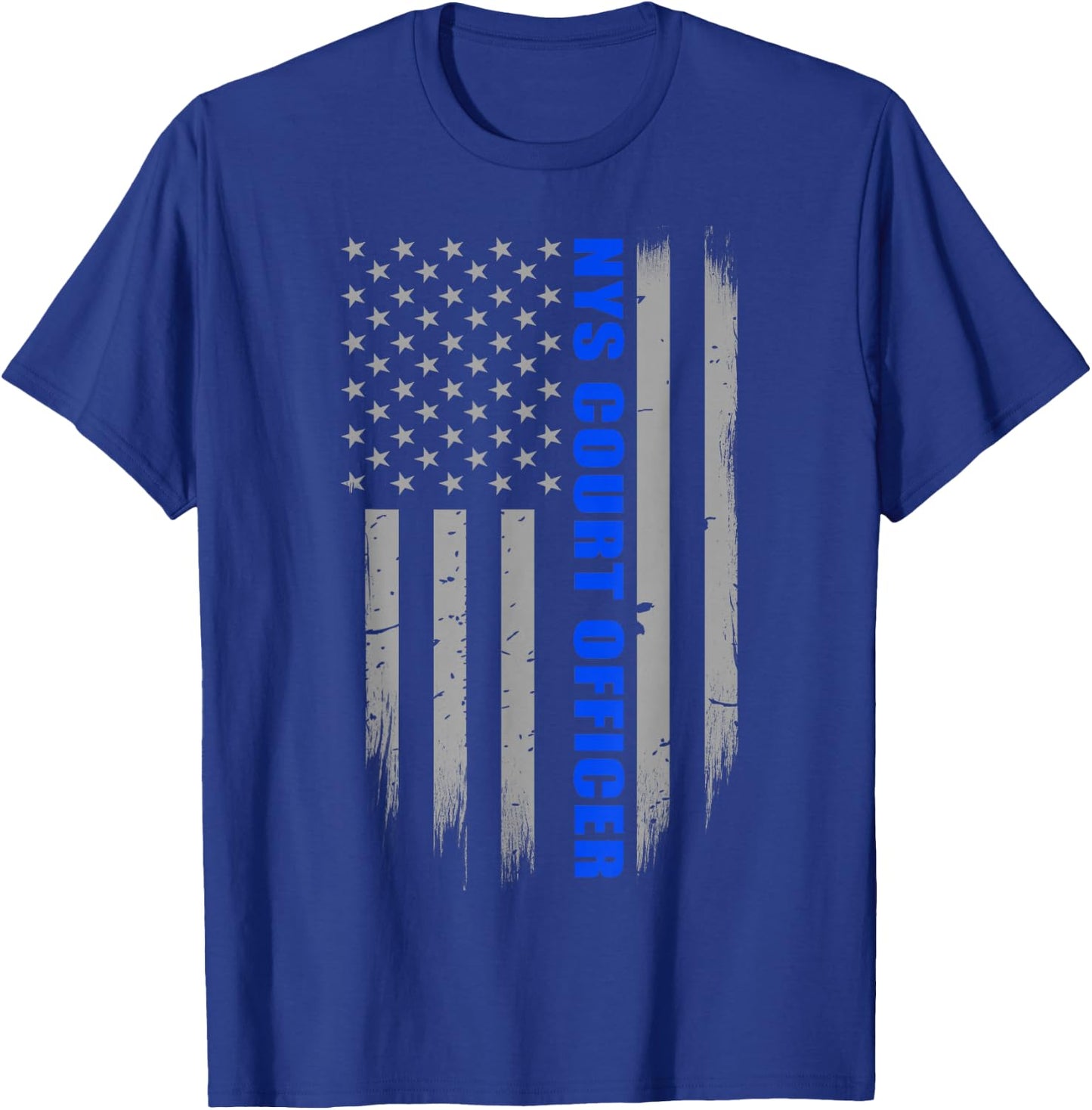 NYS Court Officer - Thin Blue Line Flag T-Shirt - T-Shirt | Royal