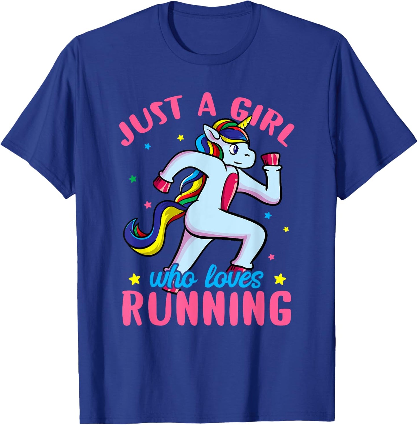 Just a Girl Who Loves Running Unicorn Female Track Runner T-Shirt - T-Shirt | Royal