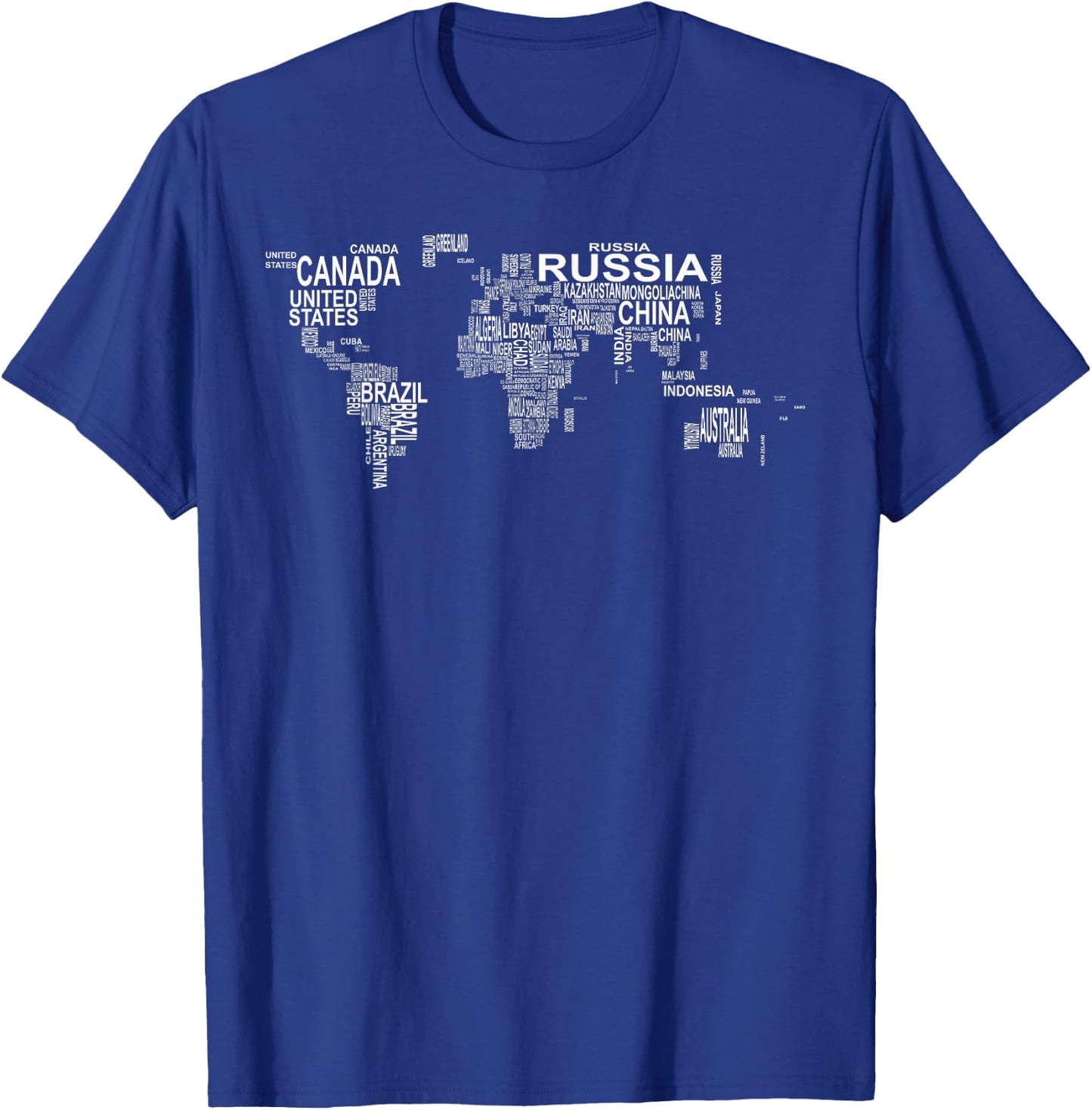 World Map Globe Text Element Shirt T-Shirt - T-Shirt | Royal