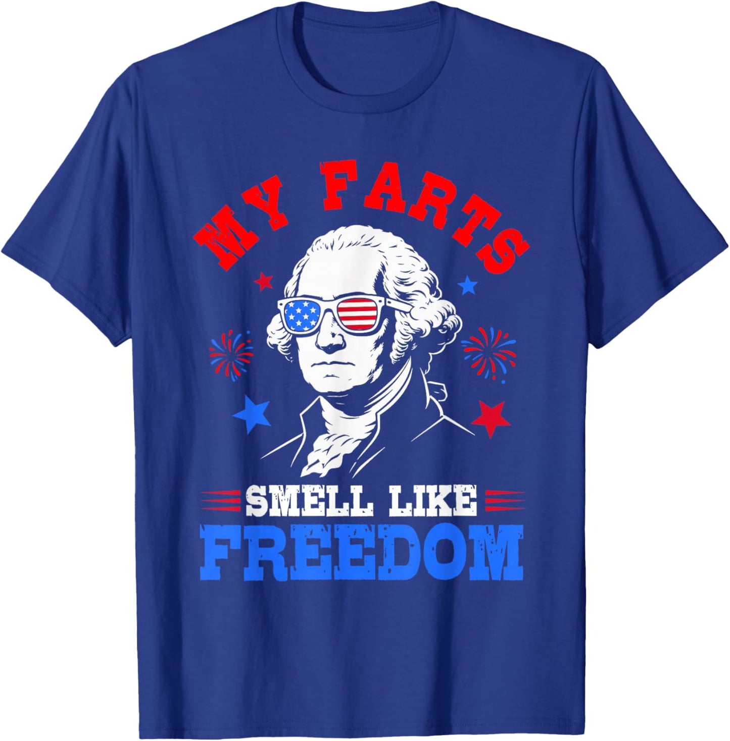 Funny Fourth of July George Washington Patriotic Freedom USA T-Shirt - T-Shirt | Royal