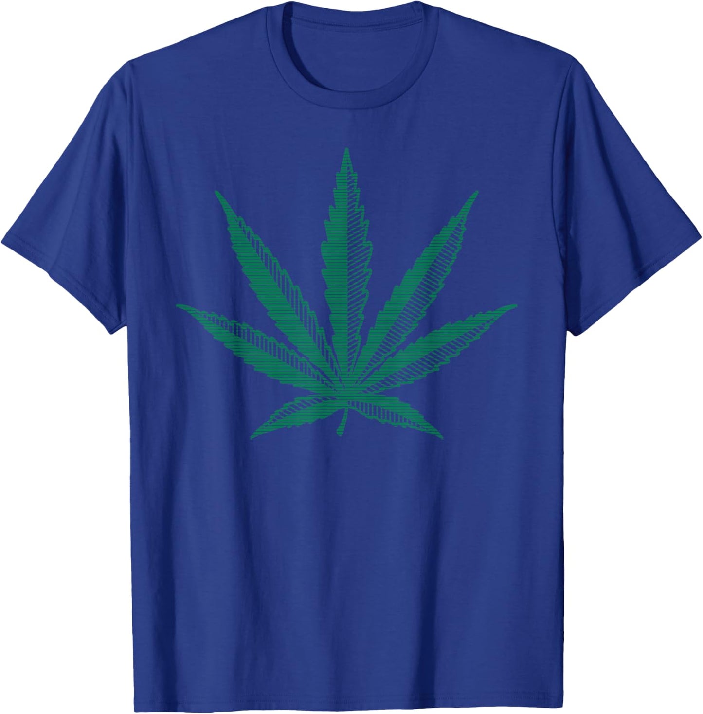 Vintage Pot Leaf Marijuana Hemp Green Graphic Art T-Shirt - T-Shirt | Royal