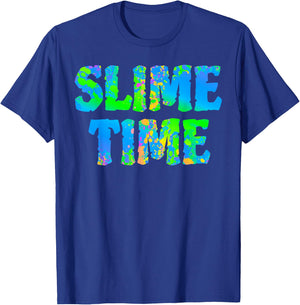Slime Time T Shirt Funny Trendy Blue Kids Boys Girls Gift T-Shirt - T-Shirt | Royal