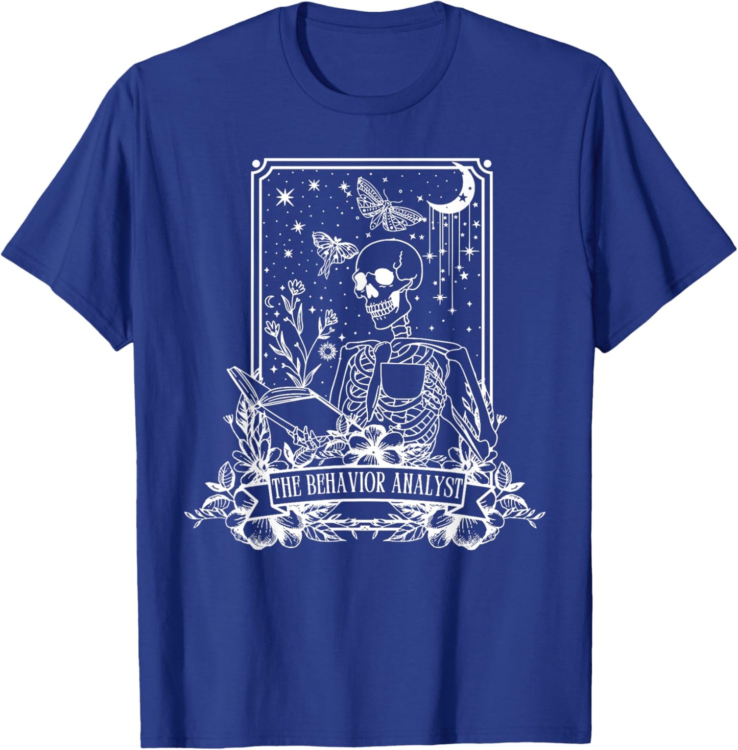 The Behavior Analyst Tarot Card Skeleton RBT ABA Therapist T-Shirt - T-Shirt | Royal