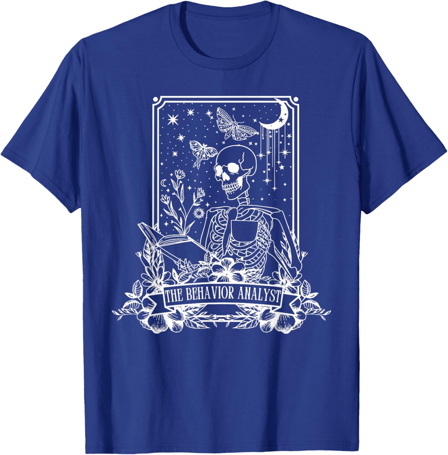 The Behavior Analyst Tarot Card Skeleton RBT ABA Therapist T-Shirt - T-Shirt | Royal