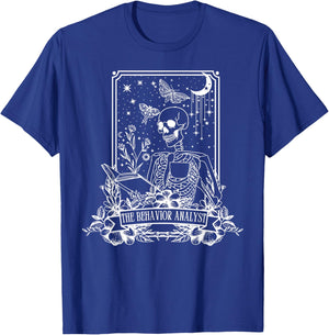 The Behavior Analyst Tarot Card Skeleton RBT ABA Therapist T-Shirt - T-Shirt | Royal