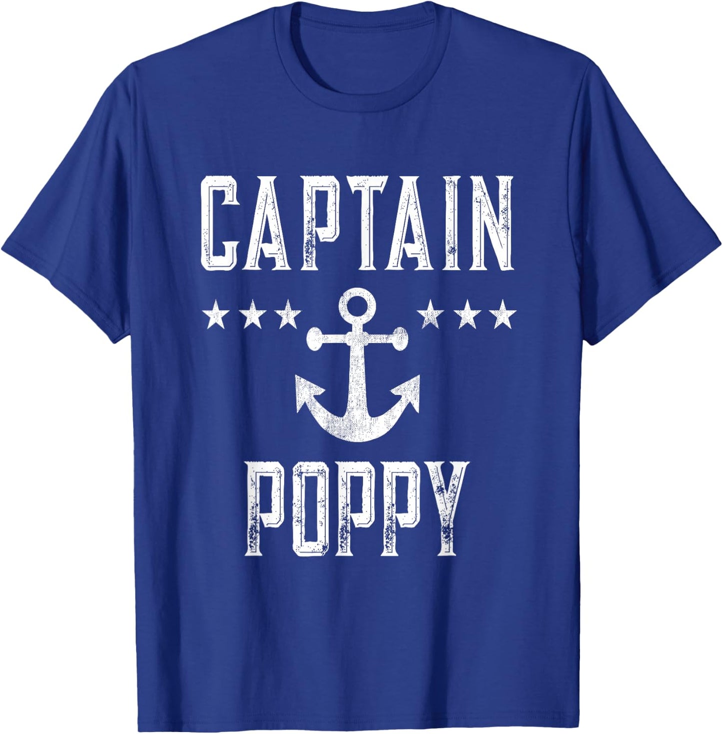 Vintage Captain Poppy - Personalized Family Cruise Boating T-Shirt - T-Shirt | Royal
