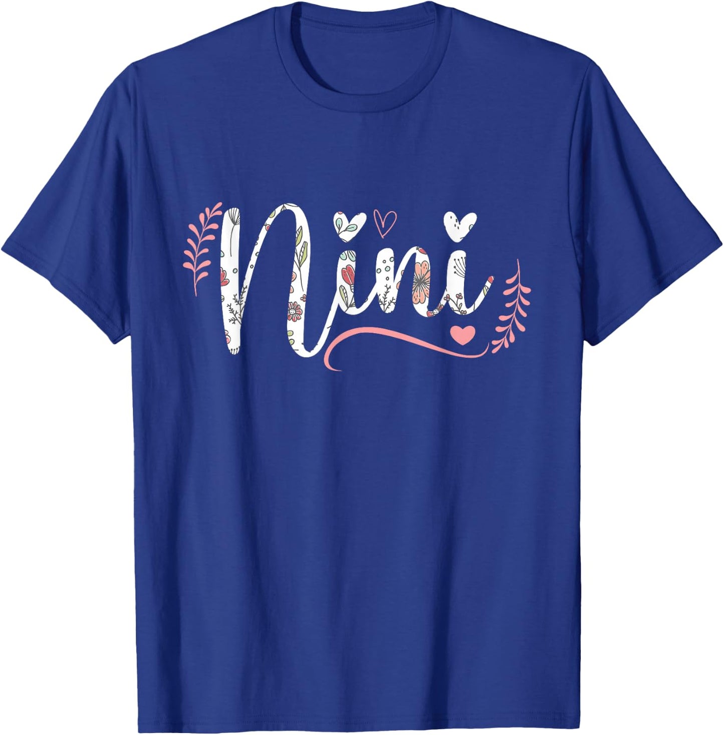 Nini Floral Grandma Christmas Mother's Day Grandparents T-Shirt - T-Shirt | Royal