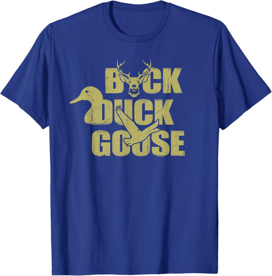 Hunting Season Buck Duck Goose Big Game Duck T-Shirt - T-Shirt | Royal