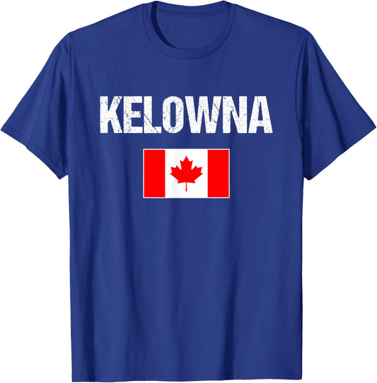 Kelowna British Columbia BC Canada Flag Canadian Proud T-Shirt - T-Shirt | Royal