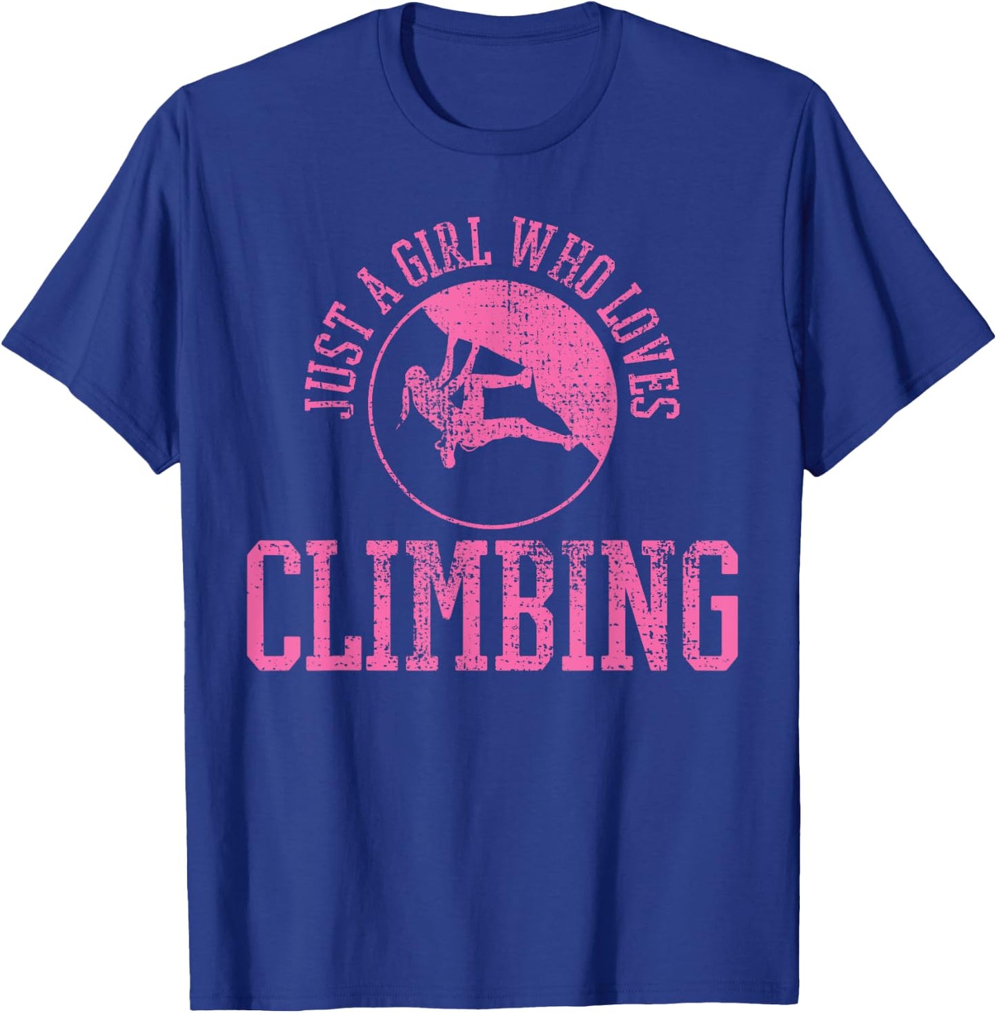 Girl Rock Climbing Bouldering Climber T-Shirt - T-Shirt | Royal