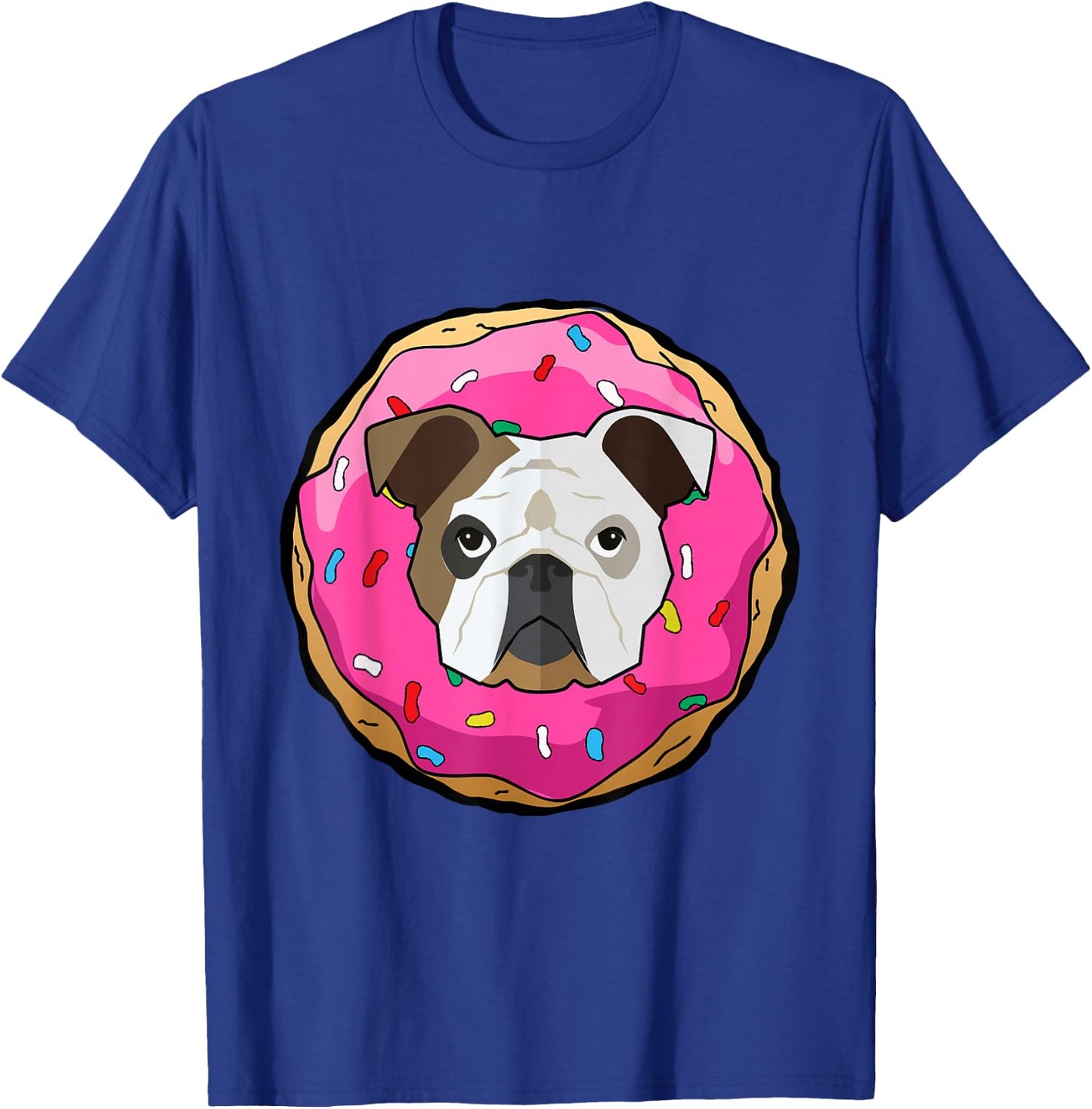 American Bulldog Dog Cute Doughnut Funny Donut Costume Men Women Kids T-Shirt - T-Shirt | Royal