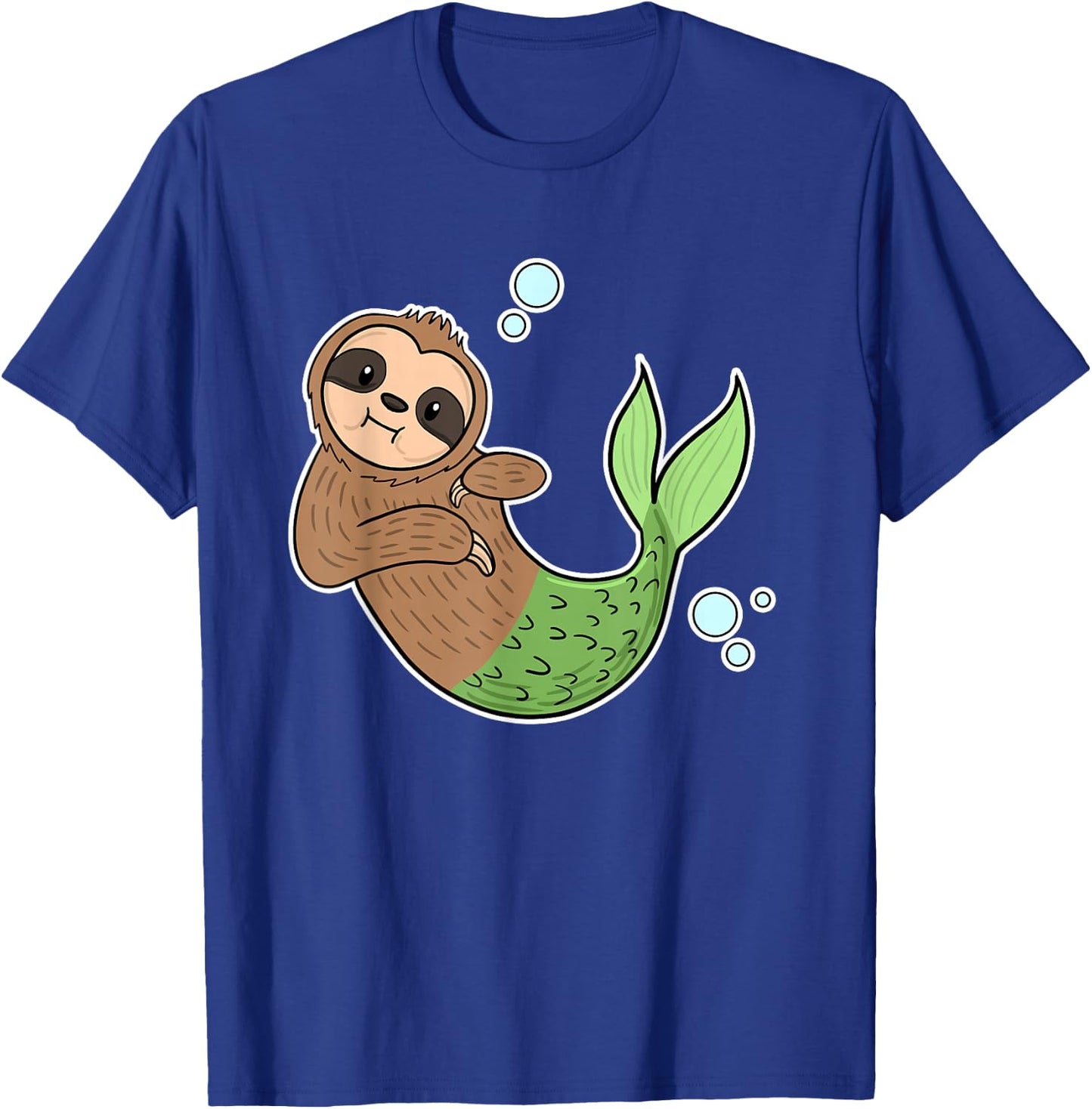 Mermaid Sloth Cute Slow Animal Sea Creature Girls Gift T-Shirt - T-Shirt | Royal