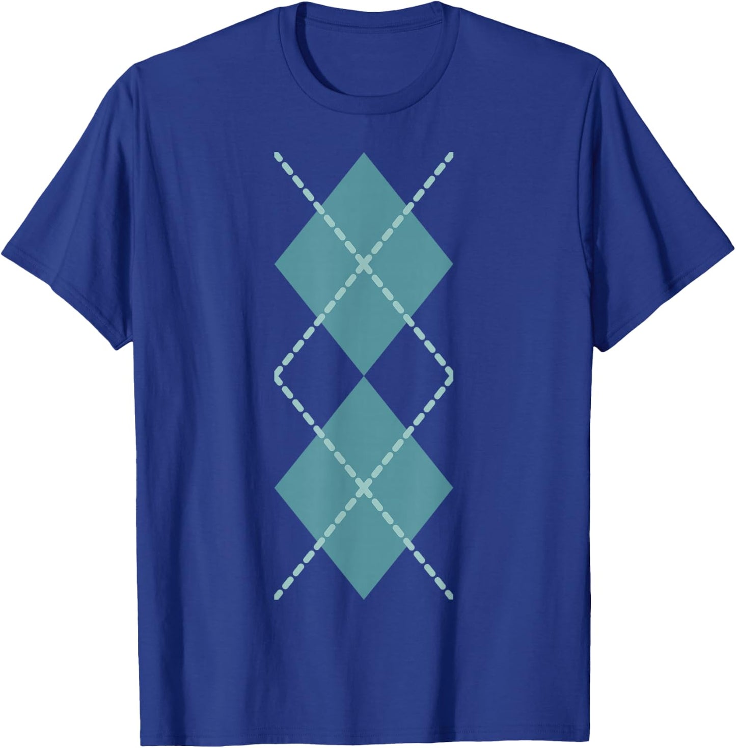 Suncookiez Retro Rockabilly Turquoise Argyle - Women's Classic Fit - Black - Small T-Shirt - T-Shirt | Royal