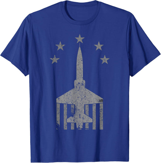 T-38 Talon Jet Trainer Airplane Vintage Stars & Bars T-Shirt - T-Shirt | Royal