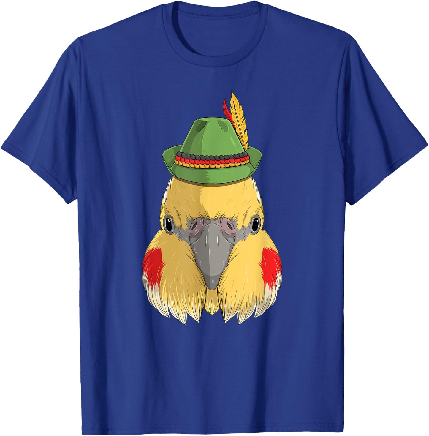 Cockatiel Bird Oktoberfest German Bavarian Alpine Hat Parrot T-Shirt - T-Shirt | Royal