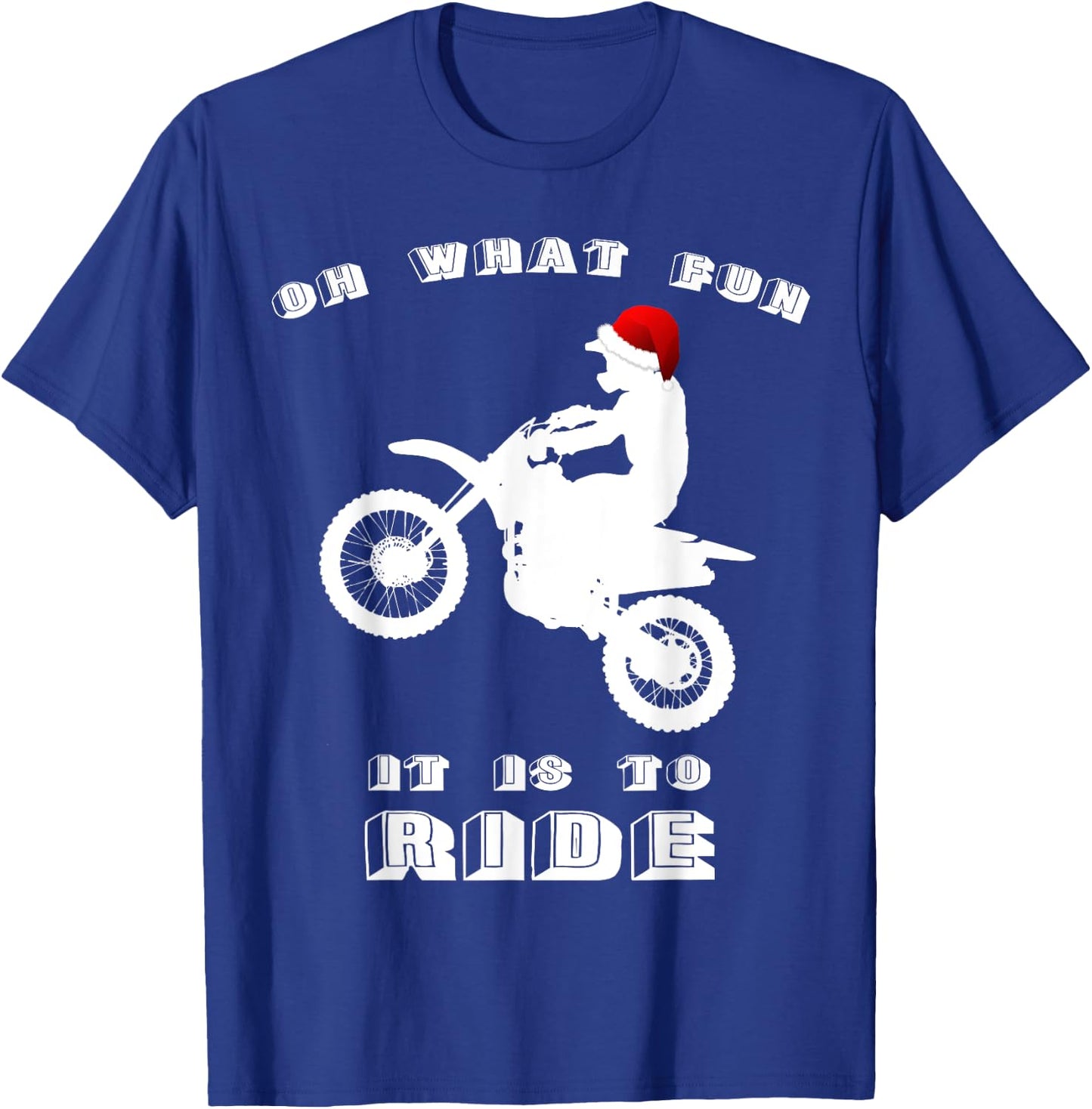Dirt Bike Christmas Shirt - Xmas Dirtbike Motocross T-Shirt - T-Shirt | Royal