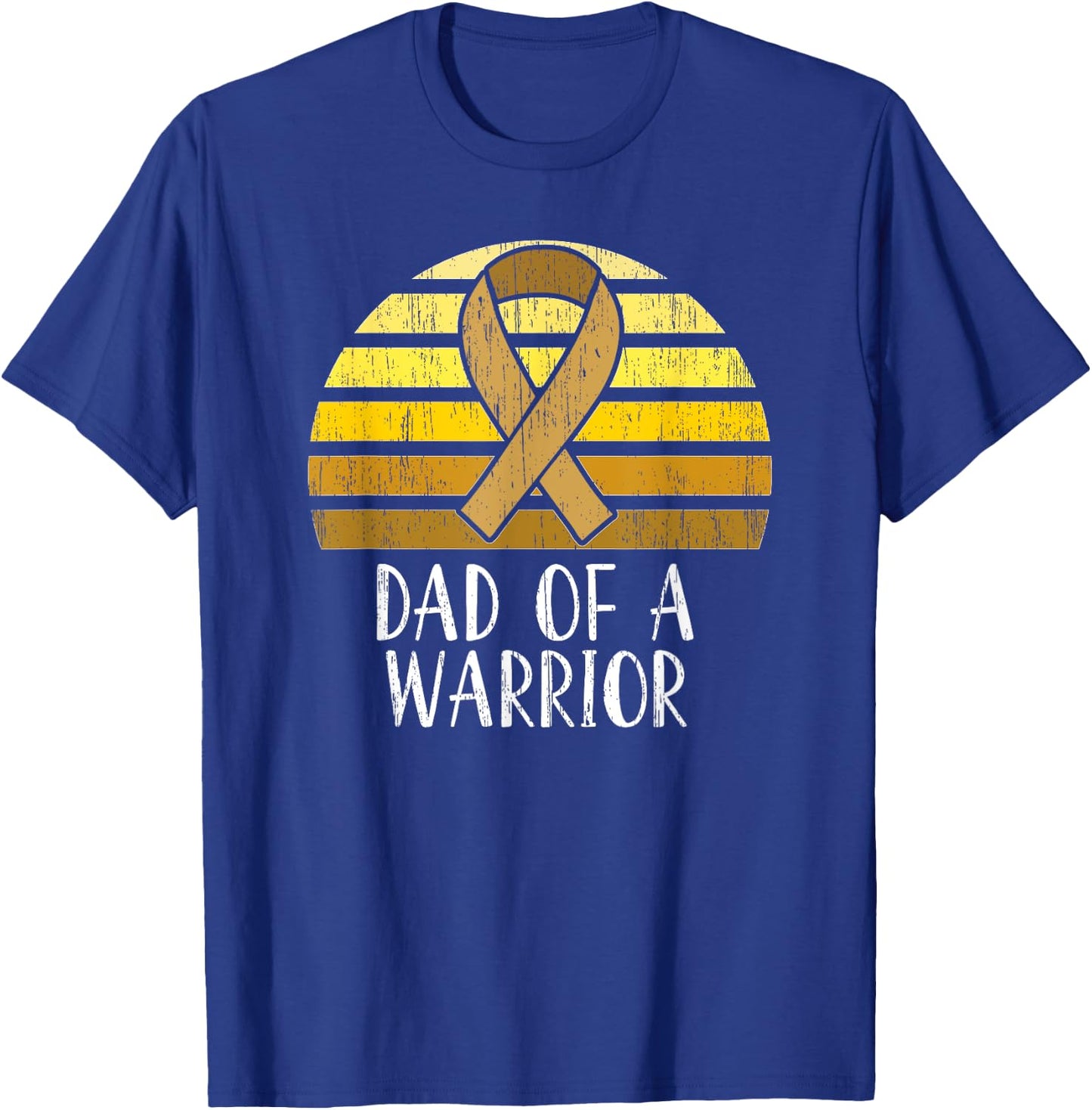 Dad Of A Warrior Childhood Cancer Awareness T-Shirt - T-Shirt | Royal
