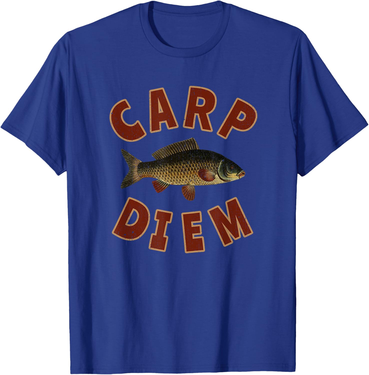 Carp Diem T Shirt Funny Fishing Gift Novelty Fisherman Shirt T-Shirt - T-Shirt | Royal