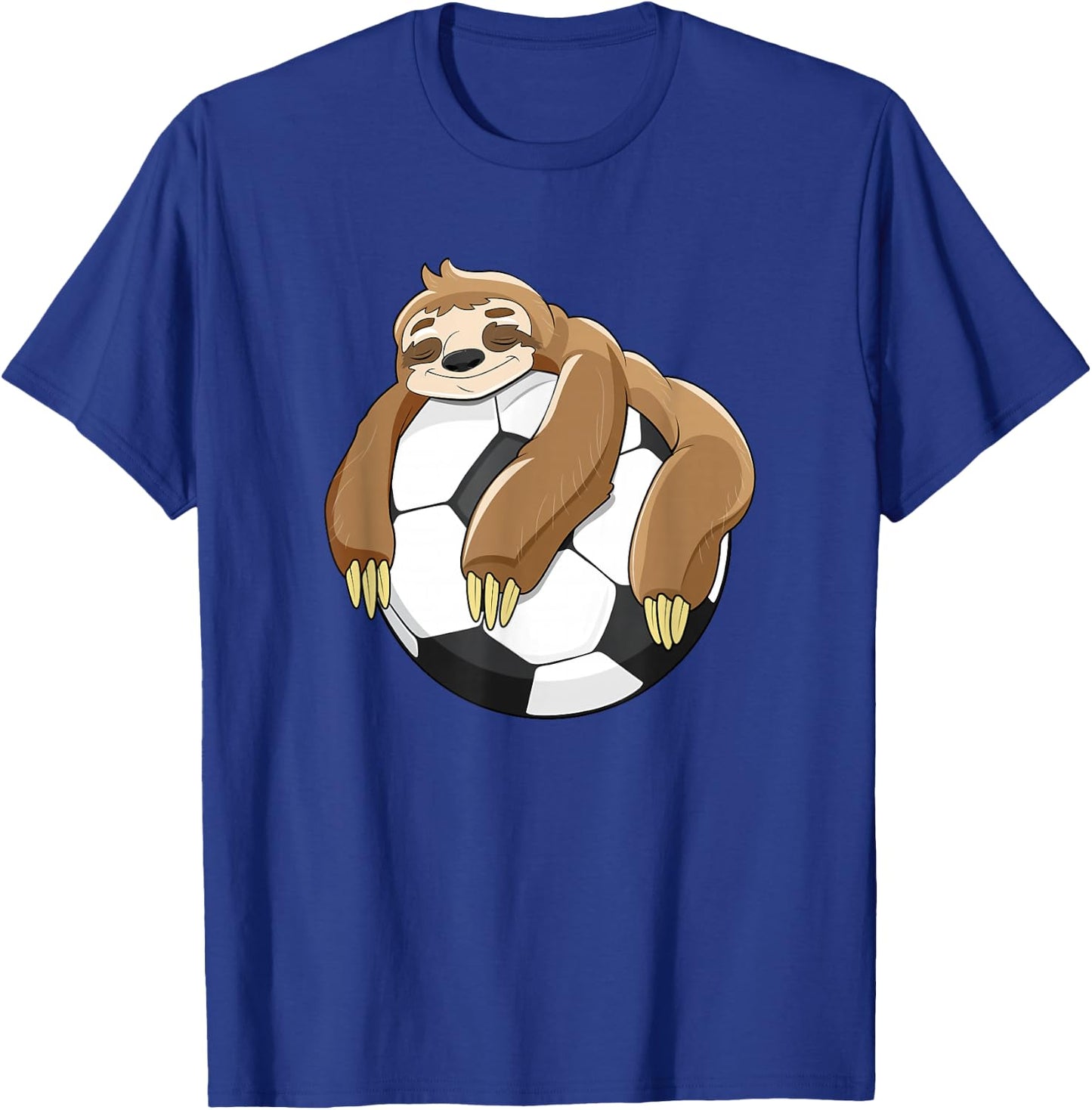 Lazy Sloth Soccer Shirt Soccer Lover Team Ball Kids Sport T-Shirt - T-Shirt | Royal