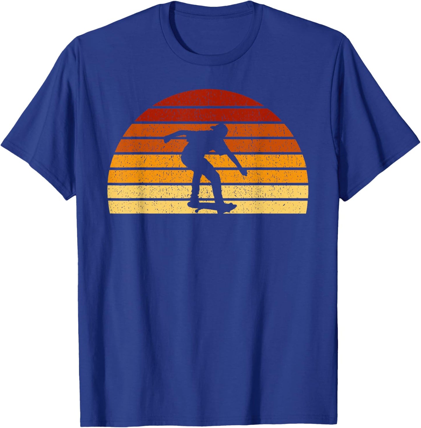 Vintage Sunset Skating Gift Skaters & Skateboarders T-Shirt - T-Shirt | Royal