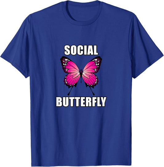 Social Butterfly - Meme T-Shirt - T-Shirt | Royal