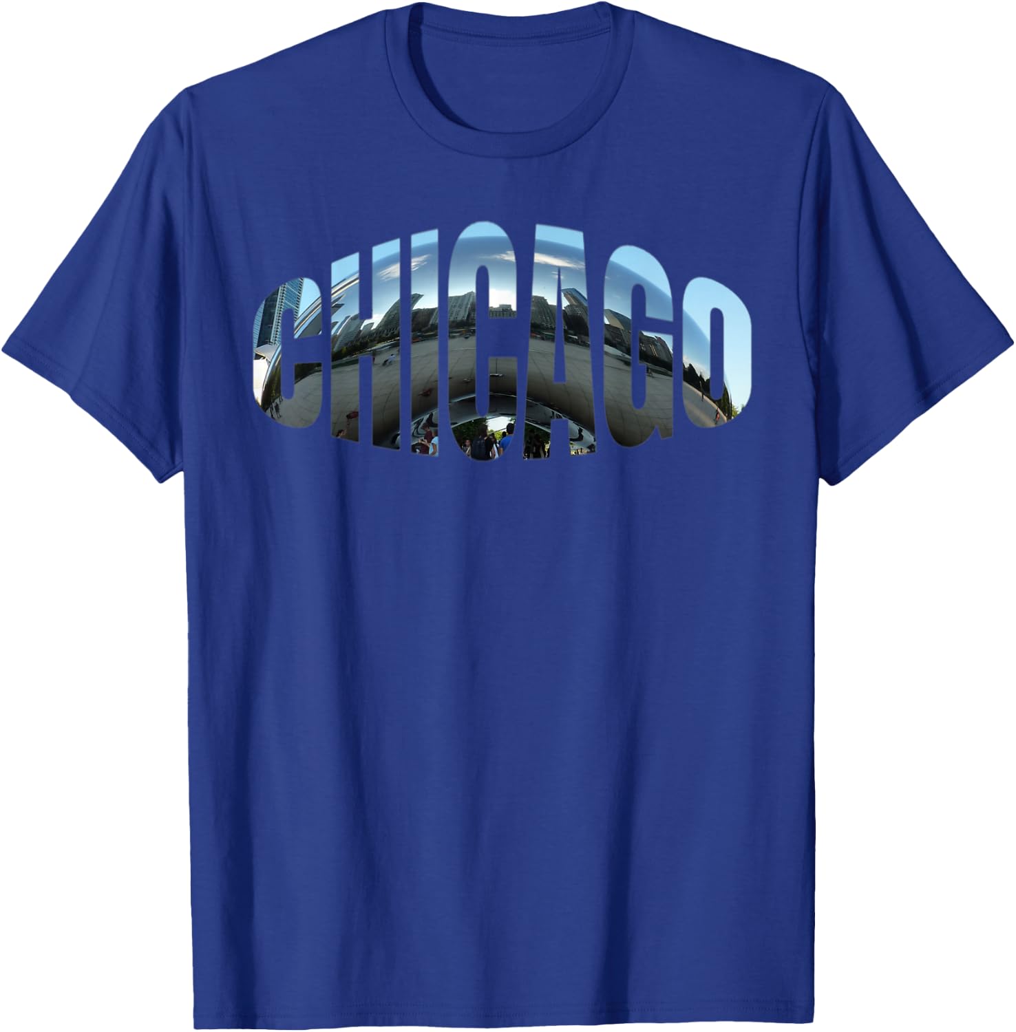 Chicago Skyline Giant Bean City Illinois State Gift T-Shirt - T-Shirt | Royal