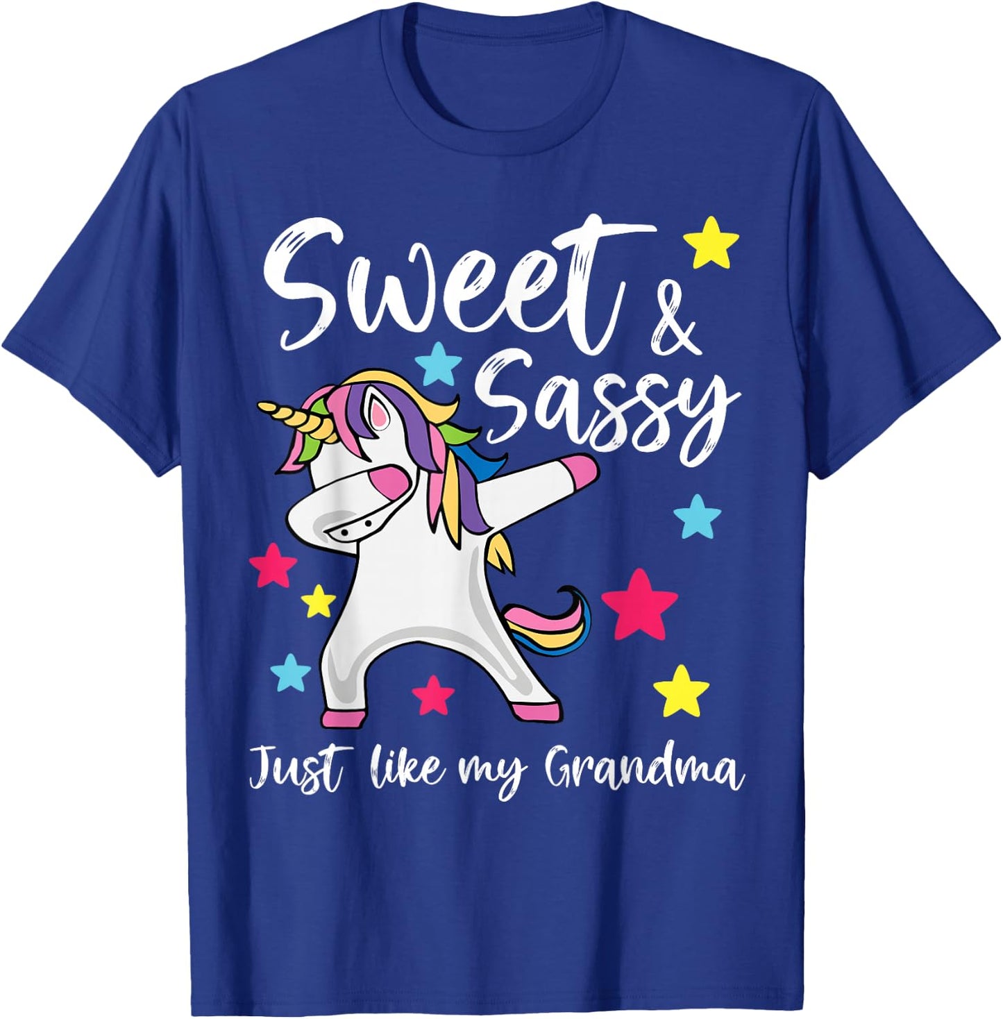 Sassy Like My Grandma Unicorn Matching Nana & Granddaughter T-Shirt - T-Shirt | Royal