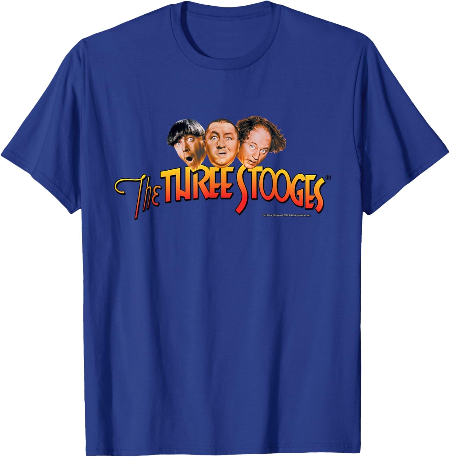 TTS- The Three Stooges: Head Logo T-Shirt - T-Shirt | Royal