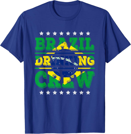 Brazil Drinking Crew Brazilian Flag Funny Drinking Party T-Shirt - T-Shirt | Royal