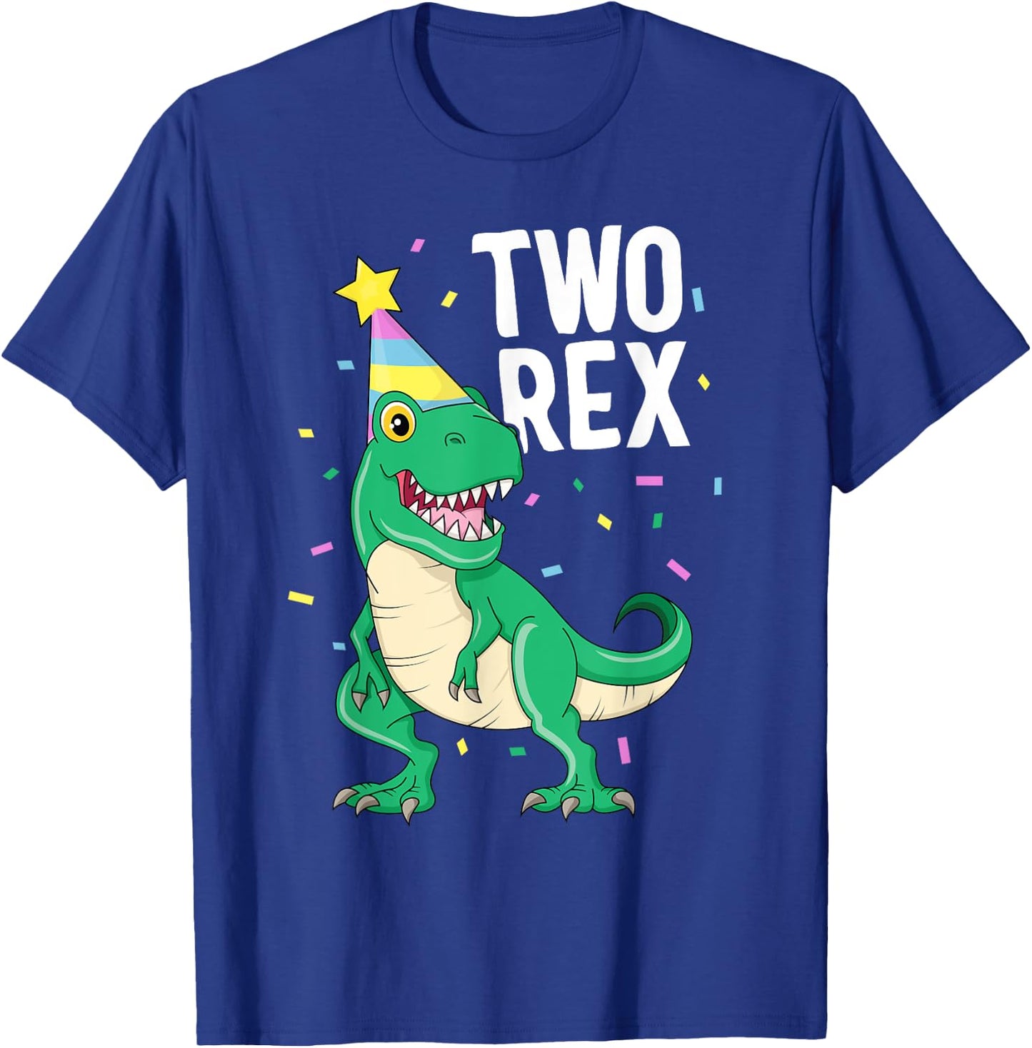 Two Rex 2nd Birthday Boy T-Rex Dinosaur Party Happy Second T-Shirt - T-Shirt | Royal