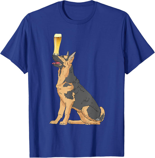 German Shepherd Vintage Dogs Shirt Craft Beer T-Shirt - T-Shirt | Royal