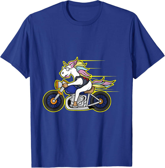 Unicorn Biker Gang Rider Motorcycle Club Shirt T-Shirt - T-Shirt | Royal