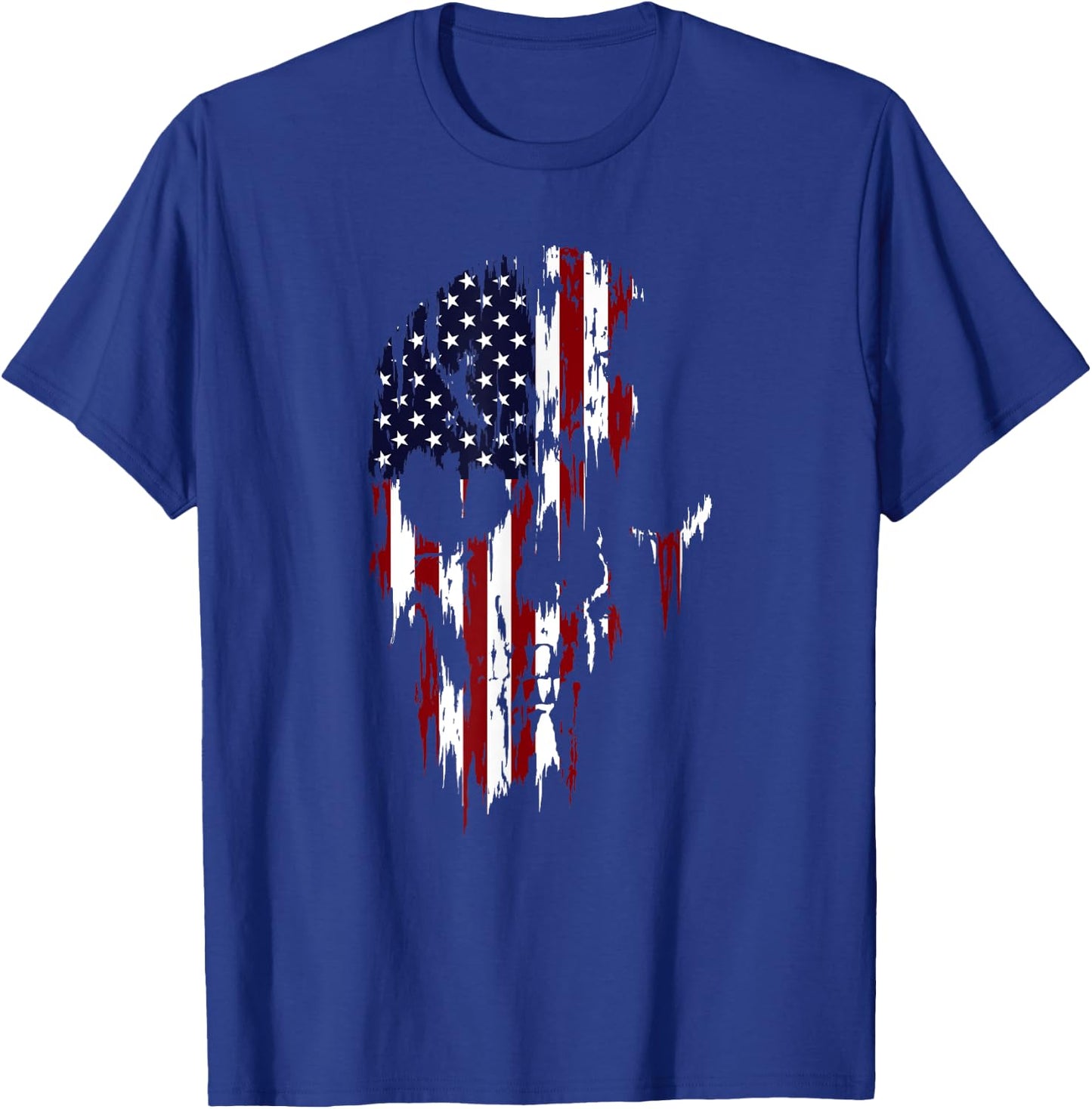 Zombie Patriot US American Flag Skull (Ver. 2) Women Men T-Shirt - T-Shirt | Royal
