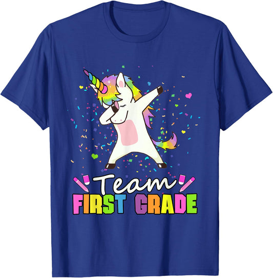 Team First Grade Unicorn 1st Grade Squad T-Shirt - T-Shirt | Royal