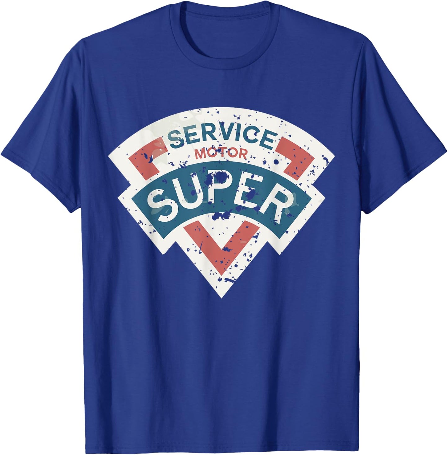 Vintage Super Service (distressed shirts women & men) T-Shirt - T-Shirt | Royal