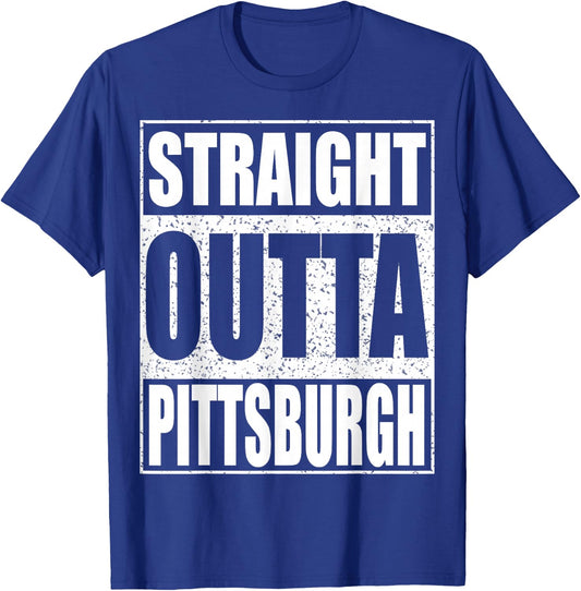 Straight Outta Pittsburgh Shirt Pennsylvania State T-Shirt - T-Shirt | Royal