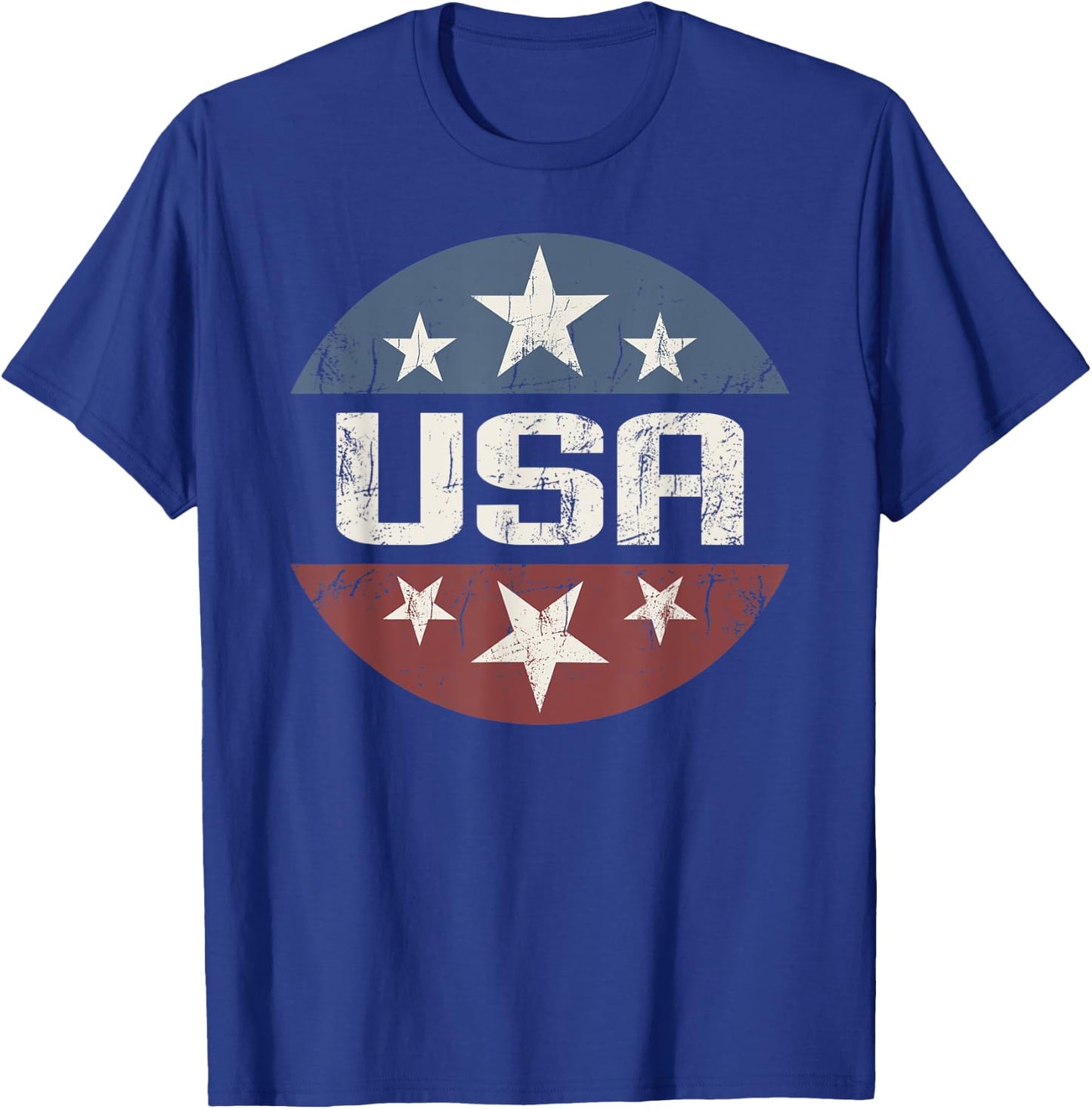 America Patriotic 4th of July Vintage Stars Logo USA T-Shirt - T-Shirt | Royal