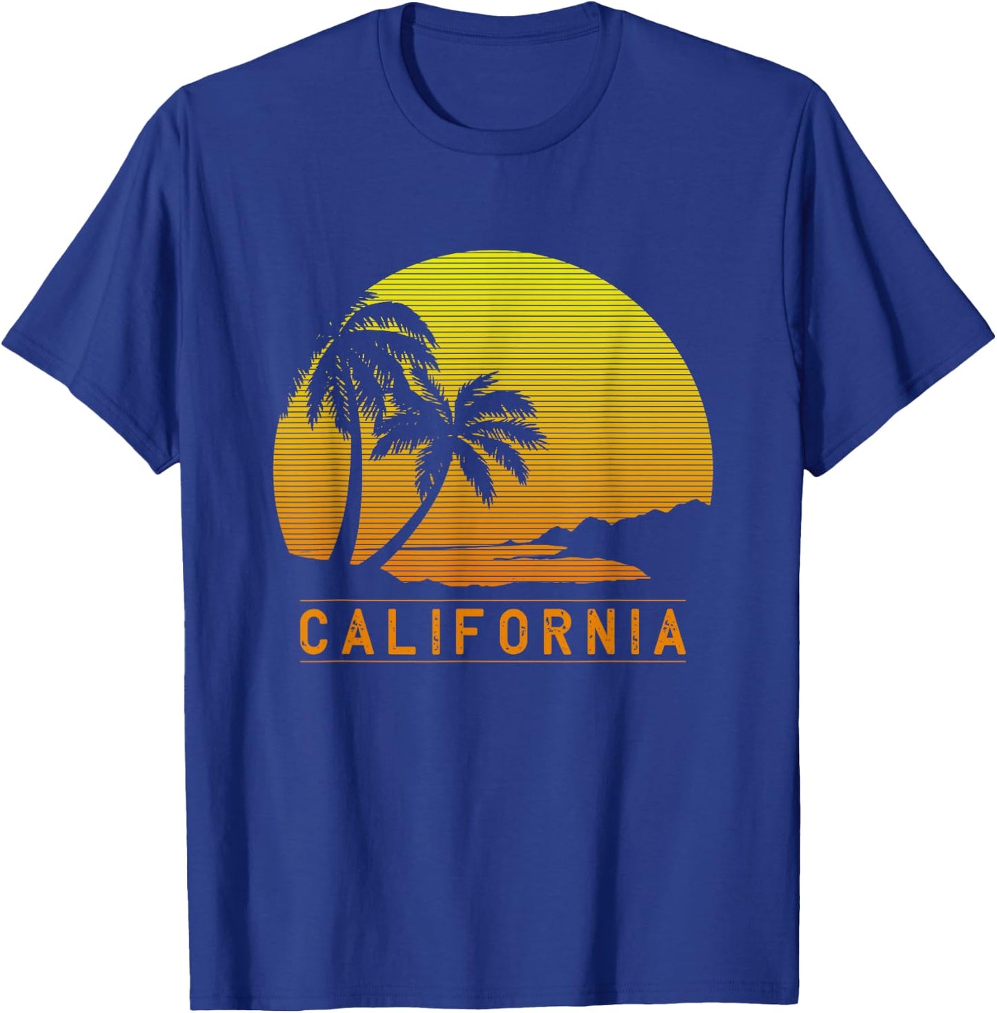 California Beach Palm Trees Summer Surf Surfer Gift T-Shirt - T-Shirt | Royal